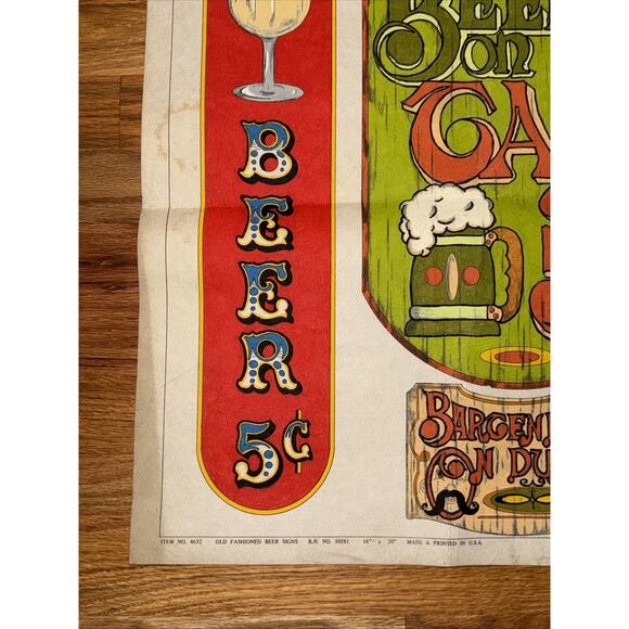 Vintage Old Fashioned Beer Signs 16 x 20” felt banner Wall Decor - Picture 6 of 6
